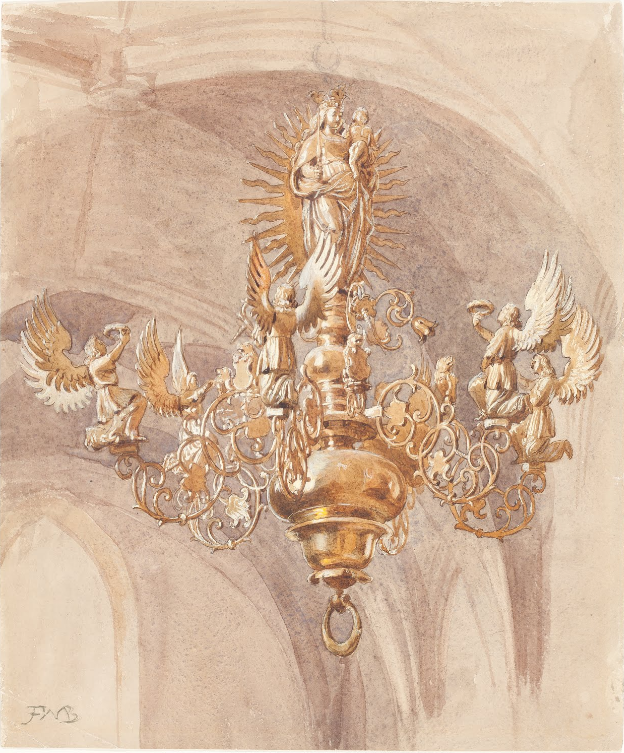 A Chandelier with the Virgin Mary Holding the Christ Child