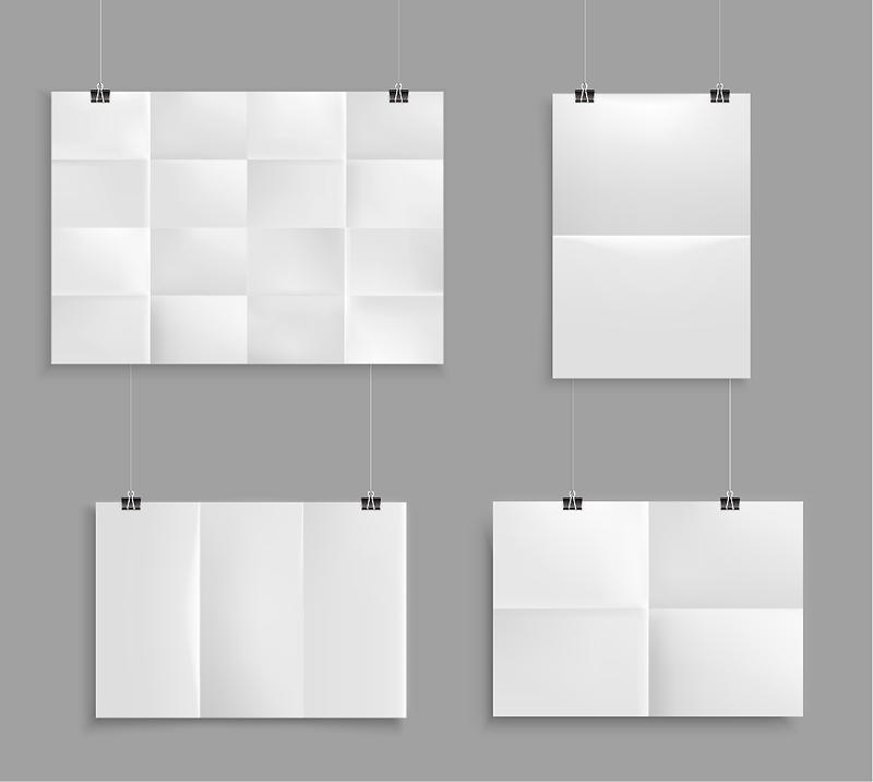 접힌 종이(Folded Paper Set) 목업파일 (.AI)