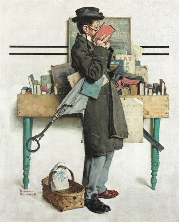 The Bookworm (Man with Nose in Book)