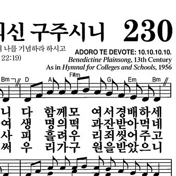 230장 우리의 참되신 구주시니 - 새찬송가 가사,악보,PPT,MP3,MR