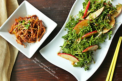 기른 허브 100% 활용, 향긋한 허브 겉절이와 고소한 뿌리무침